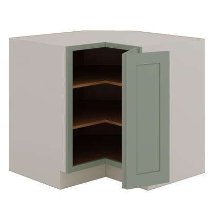 33" & 36" Lazy Susan Base Cabinet 14SG Sage Green Shaker 1-1/4" Overlay