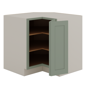 33" & 36" Lazy Susan Base Cabinet 14SG Sage Green Shaker 1-1/4" Overlay