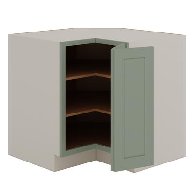 33" & 36" Lazy Susan Base Cabinet 14SG Sage Green Shaker 1-1/4" Overlay