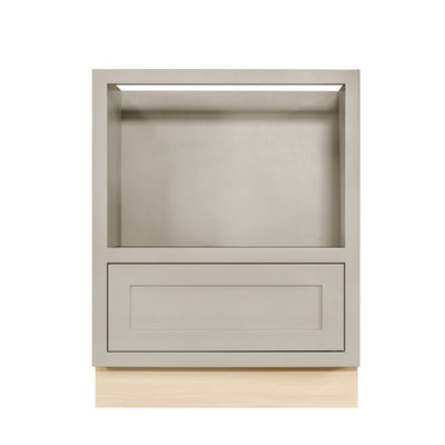 Tuscan Gray Inset Shaker Microwave Base Cabinet - 27"