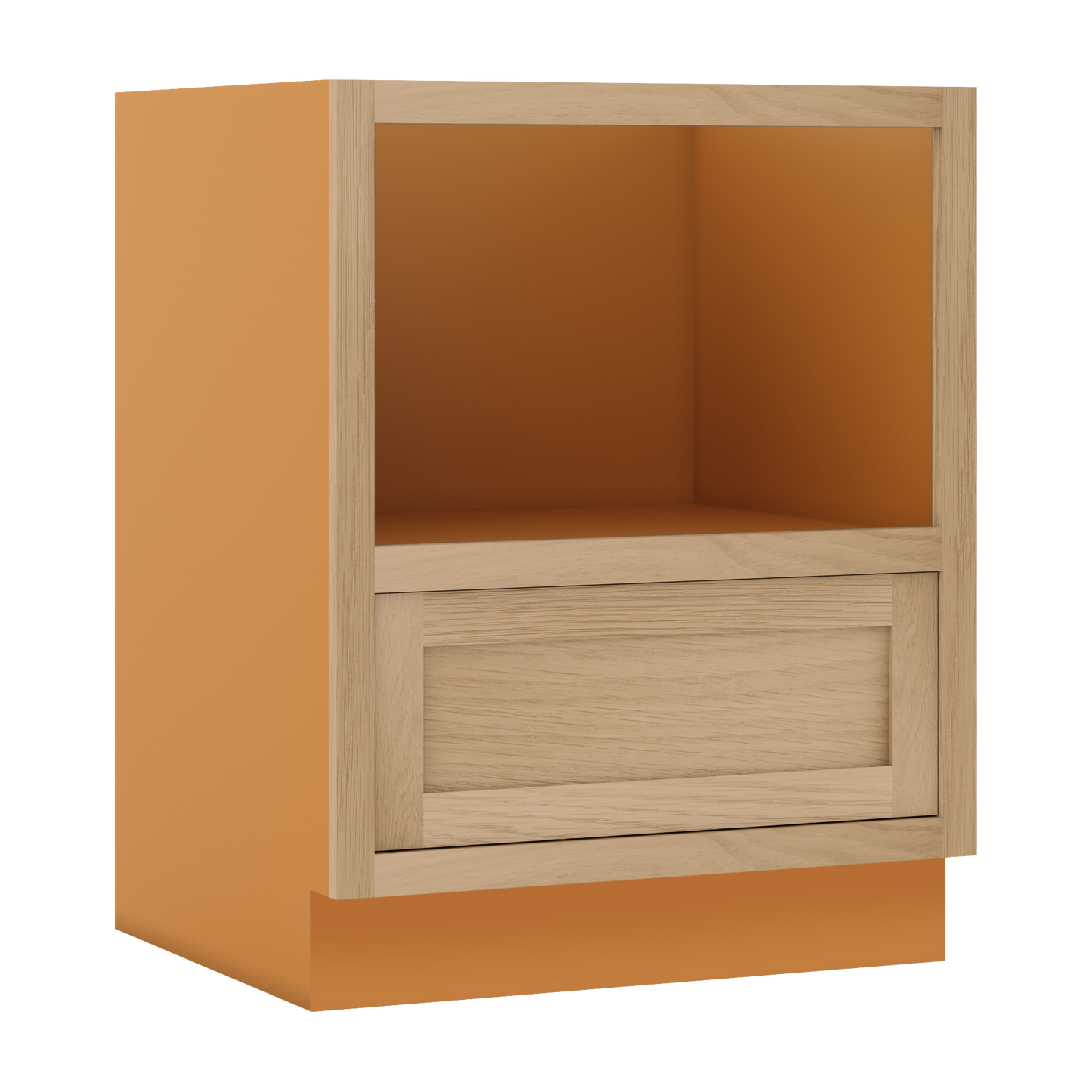 Oak Inset Shaker Microwave Base Cabinet - 27" & 30" - Special Order