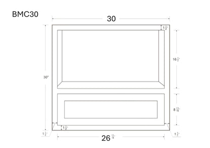 27"and 30" Microwave Base Cabinet Overlay Huntington Cinder Double Shaker
