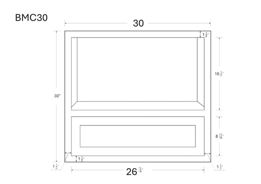 27"and 30" Microwave Base Cabinet Overlay Huntington Cinder Double Shaker