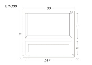 30" Microwave Base Cabinet Overlay Huntington Cinder Double Shaker