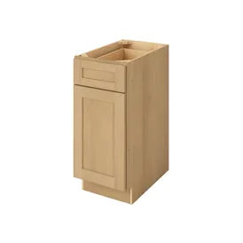 Base Cabinet - One Door One Drawer 9", 12", 15", 18", 21" Sandstone Birch Shaker 1-1/4" Overlay