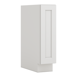 Spice Rack Pull Out Base Cabinet 9" & 12" Wide 2WS White Shaker 1-1/4" Overlay