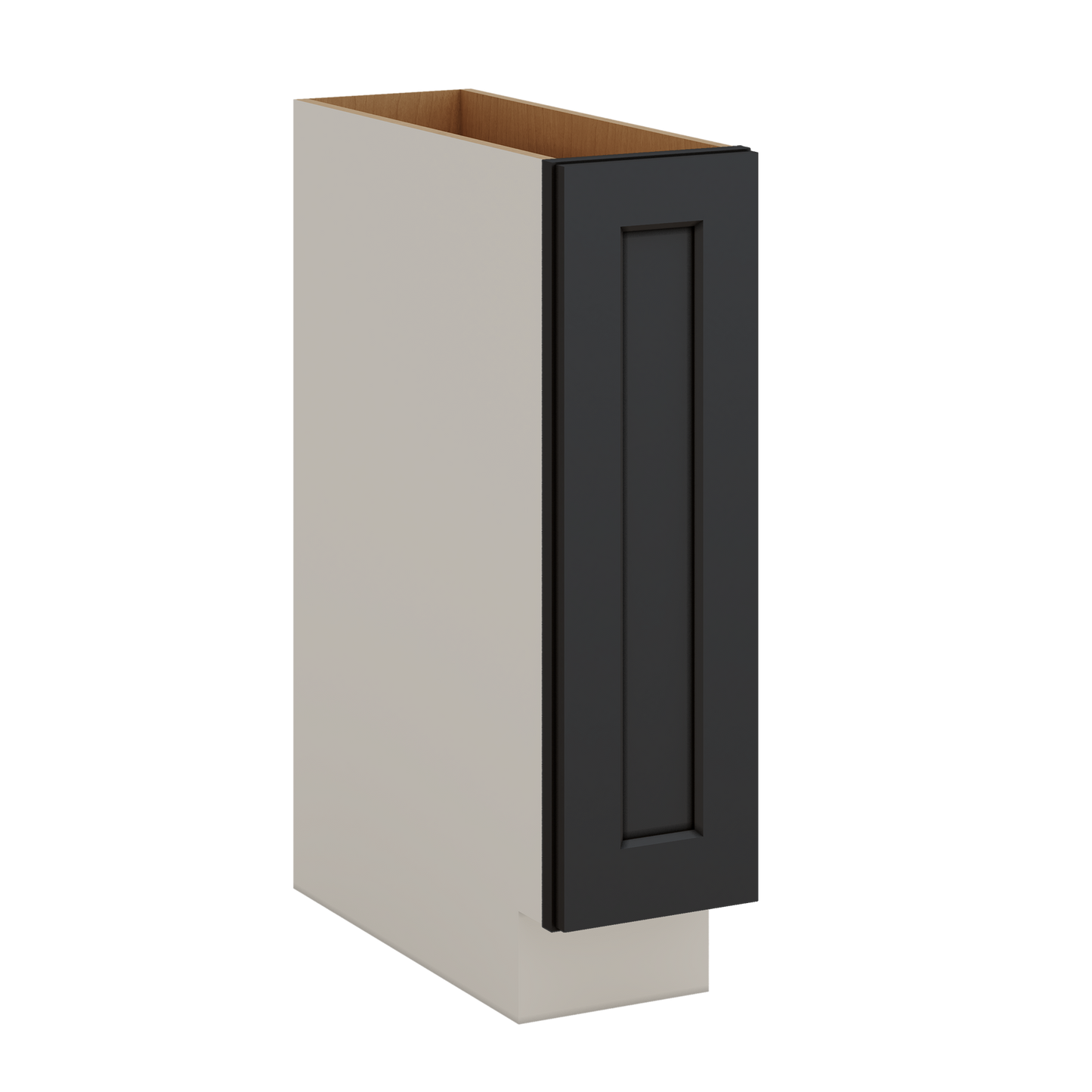 Spice Rack Pull Out Base Cabinet 6", 9" & 12" Wide 15HNS Hermosa Noir Black Shaker 1-1/4" Overlay