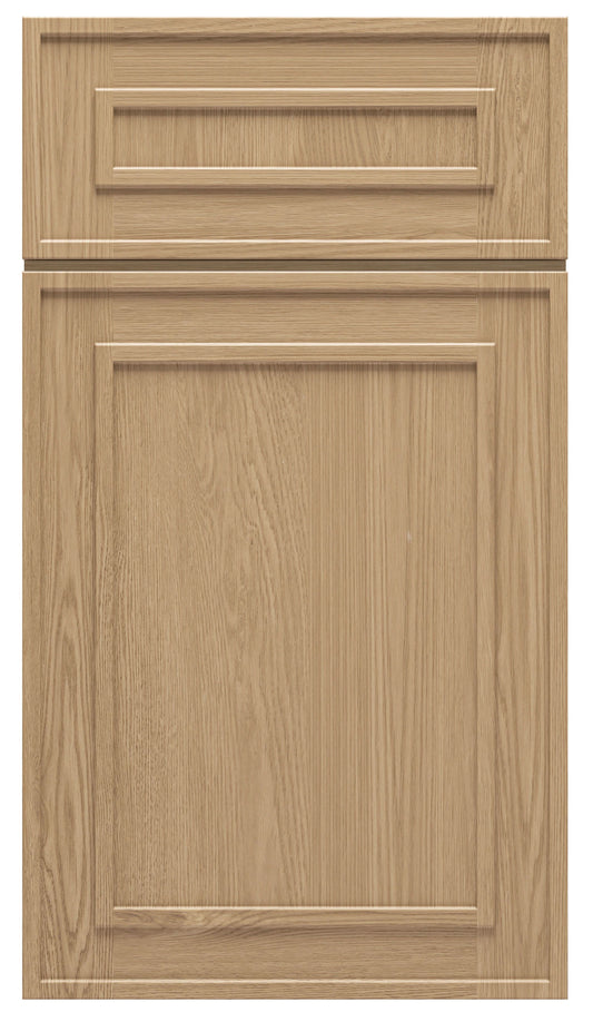 Natural oak elegant craftsman shaker double-door wall 24"–36" rta kitchen cabinet – angle view