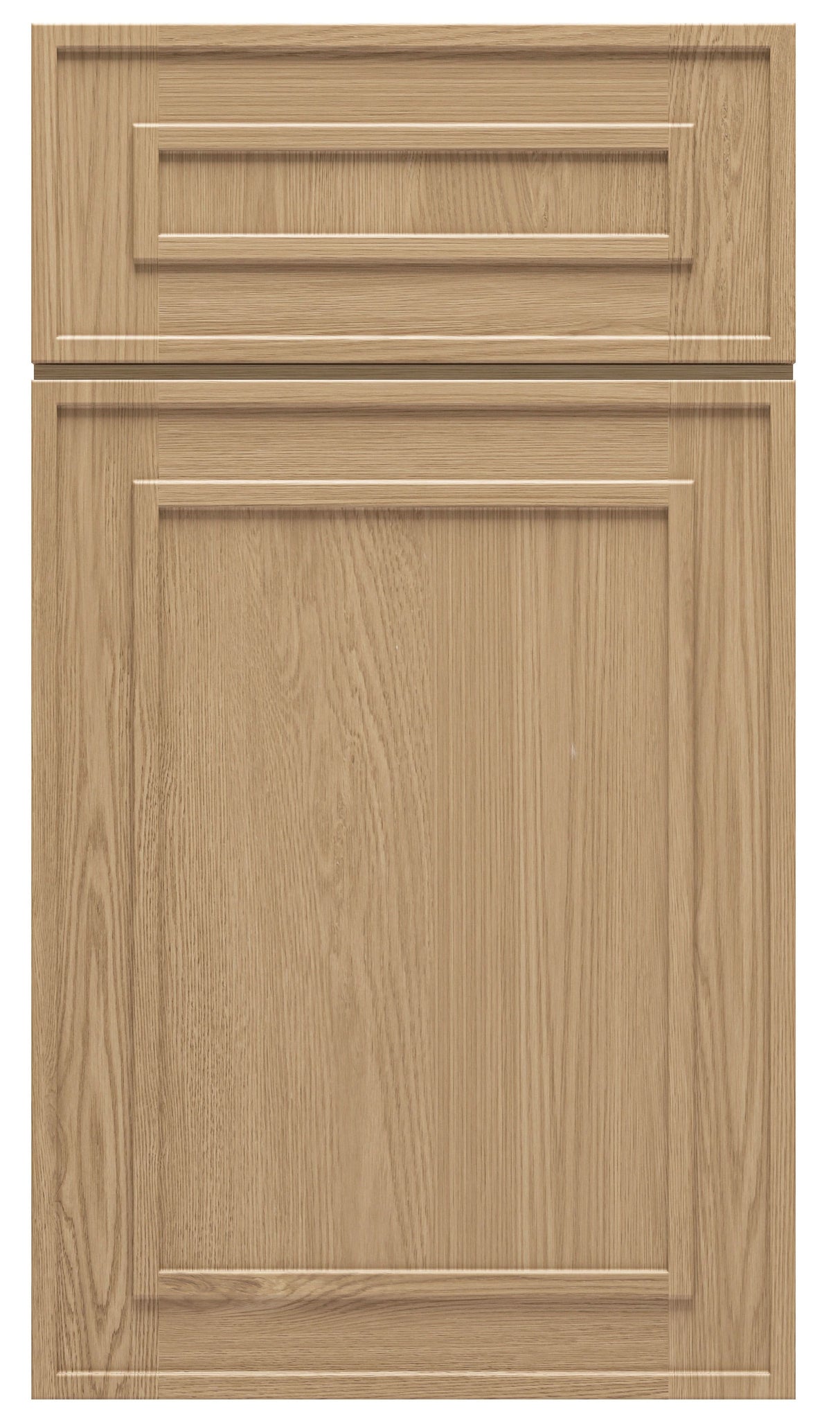 Natural oak elegant craftsman shaker double-door wall 24"–36" rta kitchen cabinet – angle view