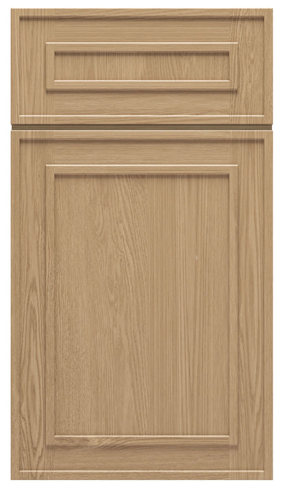 Natural oak elegant craftsman shaker double-door wall 24"–36" rta kitchen cabinet – angle view