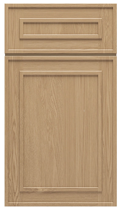 36" Tall Elegant Oak Craftsman Shaker 1-1/4" Overlay Wall Cabinet - Double Door 24", 27", 30", 33" & 36"
