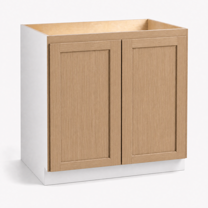 9″ to 36″ Widths White Oak Rift Base Cabinet — One or Two Doors