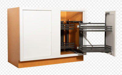 Basket Blind Corner Base (Left or Right) White Oak Inset Shaker Blind 45" Inch - Special Order