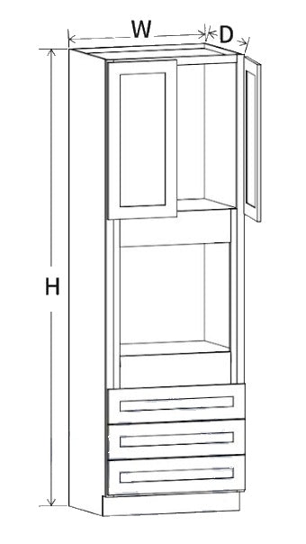 Wall Oven Natural Color 17ROS - Redondo White Oak Shaker 1-1/4" Overlay Cabinet 33" Wide