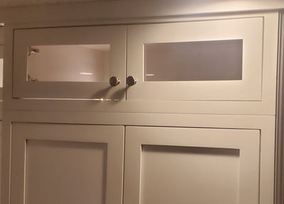 24 Inch Wide Glass Front White Shaker Kitchen Cabinet