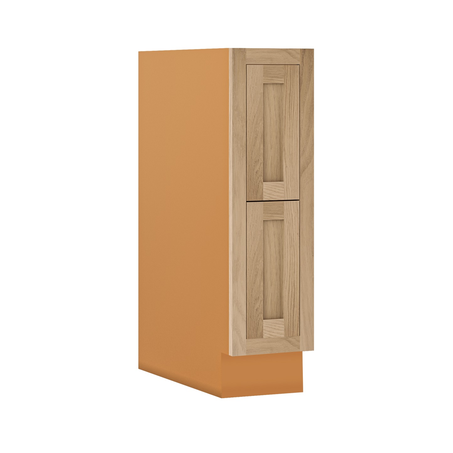 White Oak Shaker Inset Two Drawer Base Cabinet - Two Drawers - 12" - 36"  - Special Order