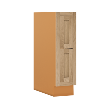 White Oak Shaker Inset Two Drawer Base Cabinet - Two Drawers - 12" - 36"  - Special Order