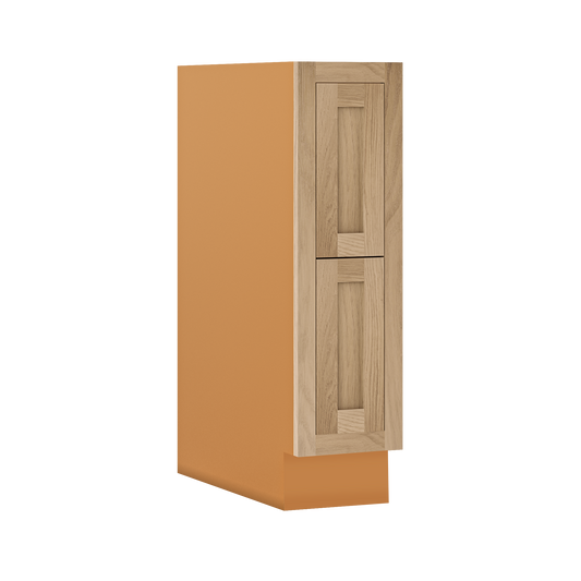White Oak Shaker Inset Two Drawer Base Cabinet - Two Drawers - 12" - 36"  - Special Order