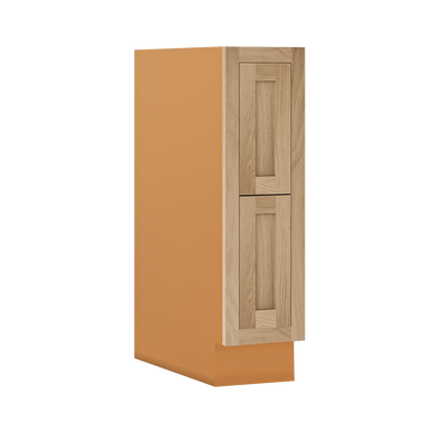 White Oak Shaker Inset Two Drawer Base Cabinet - Two Drawers - 12" - 36"  - Special Order