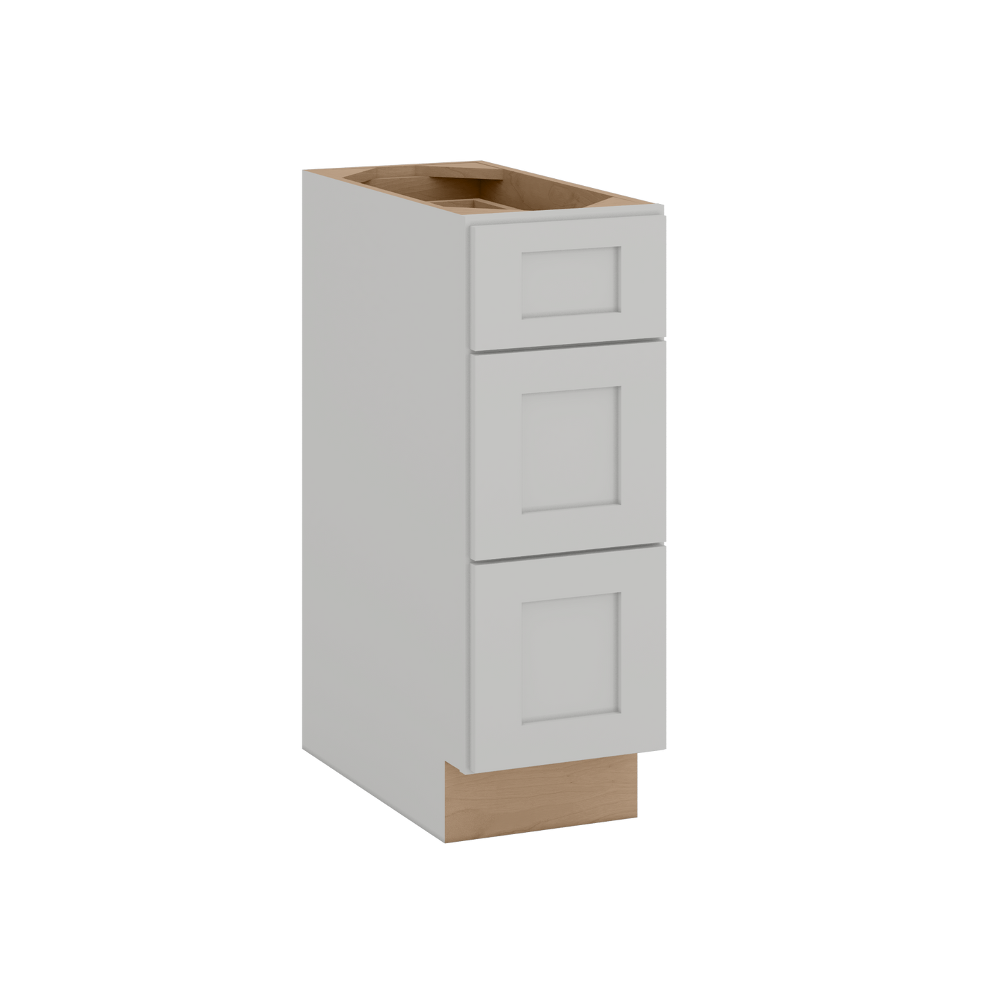 12", 15", 18", 21", 24", 30" & 36" Three Drawer Base Cabinet | RTA Unassembled | Northpoint Polar White Full Overlay