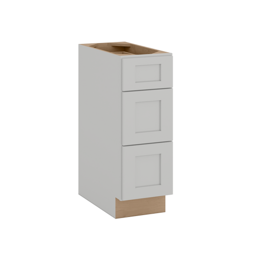 12", 15", 18", 21", 24", 30" & 36" Three Drawer Base Cabinet | RTA Unassembled | Northpoint Polar White Full Overlay