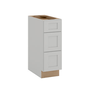 12", 15", 18", 21", 24", 30" & 36" Three Drawer Base Cabinet | RTA Unassembled | Premium Shaker White Full Overlay