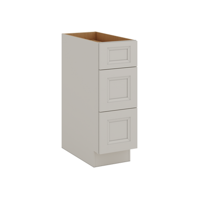 27LGDS Laguna Gray Double Shaker 3 Drawer Base Cabinet 12", 15", 18", 21", 24", 30", 33" & 36" Wide