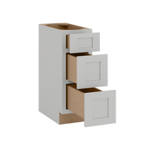 12", 15", 18", 21", 24", 30" & 36" Three Drawer Base Cabinet | RTA Unassembled | Premium Shaker White Full Overlay
