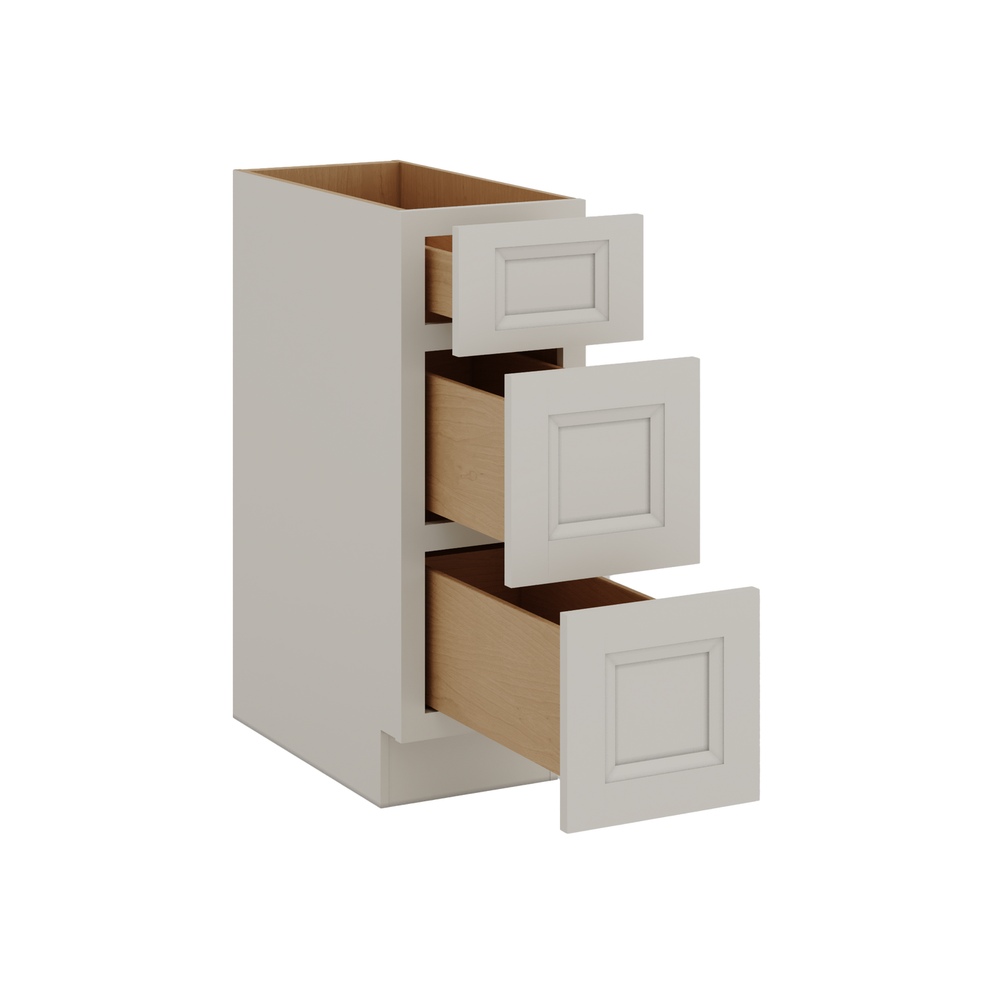 27LGDS Laguna Gray Double Shaker 3 Drawer Base Cabinet 12", 15", 18", 21", 24", 30", 33" & 36" Wide