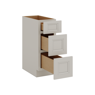 27LGDS Laguna Gray Double Shaker 3 Drawer Base Cabinet 12", 15", 18", 21", 24", 30", 33" & 36" Wide