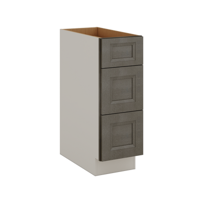 Huntington Cinder Double Shaker 3 Drawer Base Cabinet 12", 15", 18", 21", 24", 30", 33" & 36" Wide
