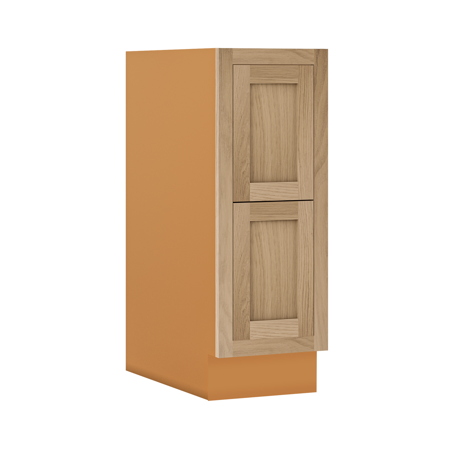 White Oak Shaker Inset Two Drawer Base Cabinet - Two Drawers - 12" - 36"  - Special Order