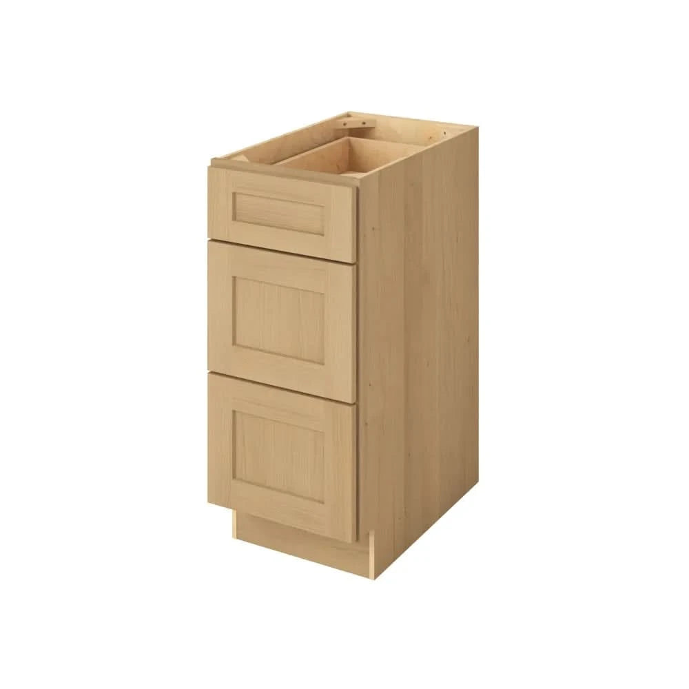 2 Drawer Base Cabinet 30" & 36" Wide Sandstone Birch Shaker 1-1/4" Overlay