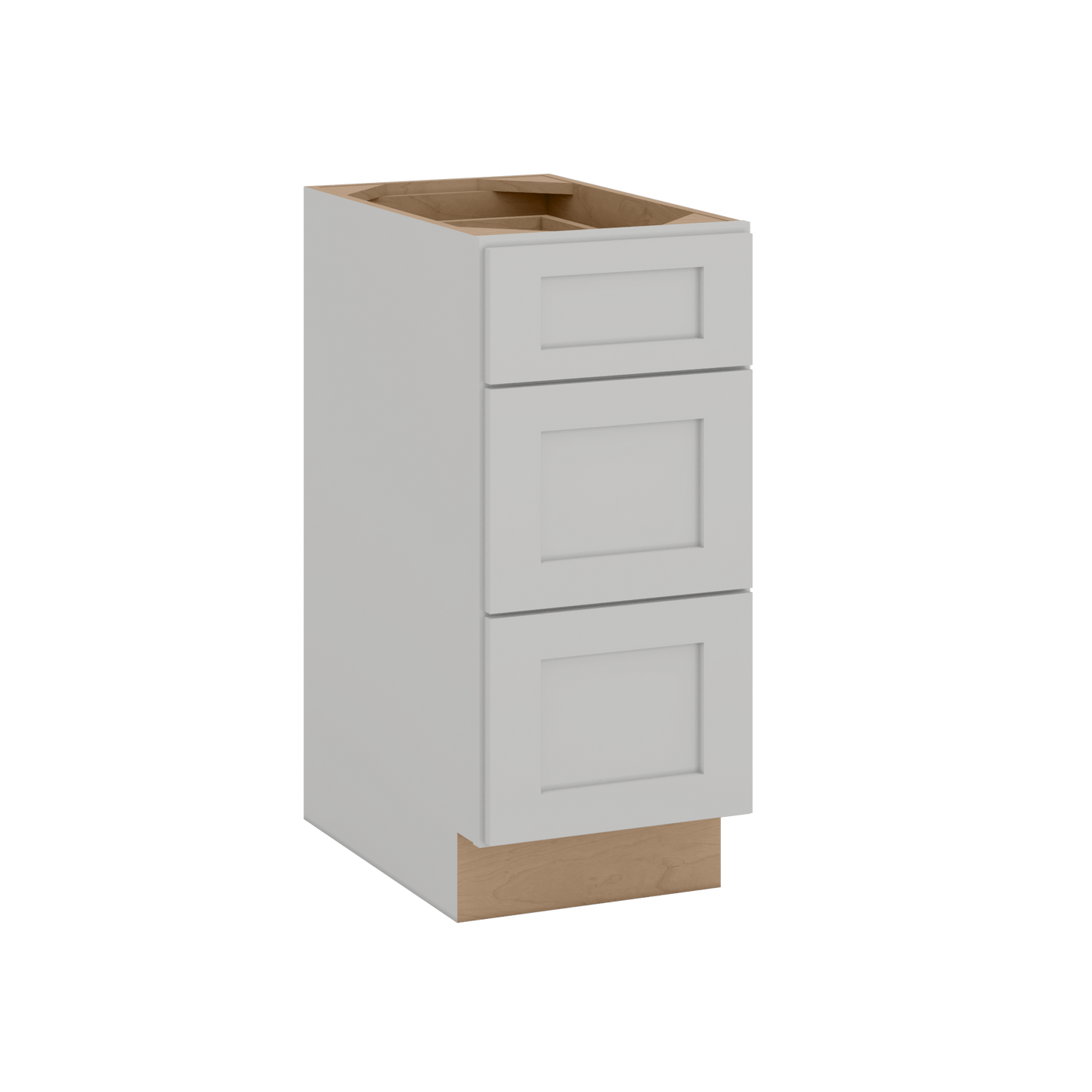 12", 15", 18", 21", 24", 30" & 36" Three Drawer Base Cabinet | RTA Unassembled | Northpoint Polar White Full Overlay