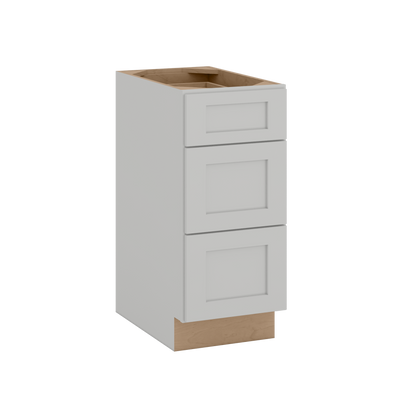 12", 15", 18", 21", 24", 30" & 36" Three Drawer Base Cabinet | RTA Unassembled | Northpoint Polar White Full Overlay