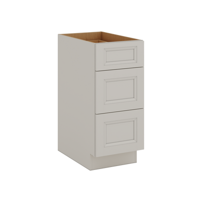 27LGDS Laguna Gray Double Shaker 3 Drawer Base Cabinet 12", 15", 18", 21", 24", 30", 33" & 36" Wide