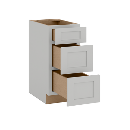 12", 15", 18", 21", 24", 30" & 36" Three Drawer Base Cabinet | RTA Unassembled | Northpoint Polar White Full Overlay