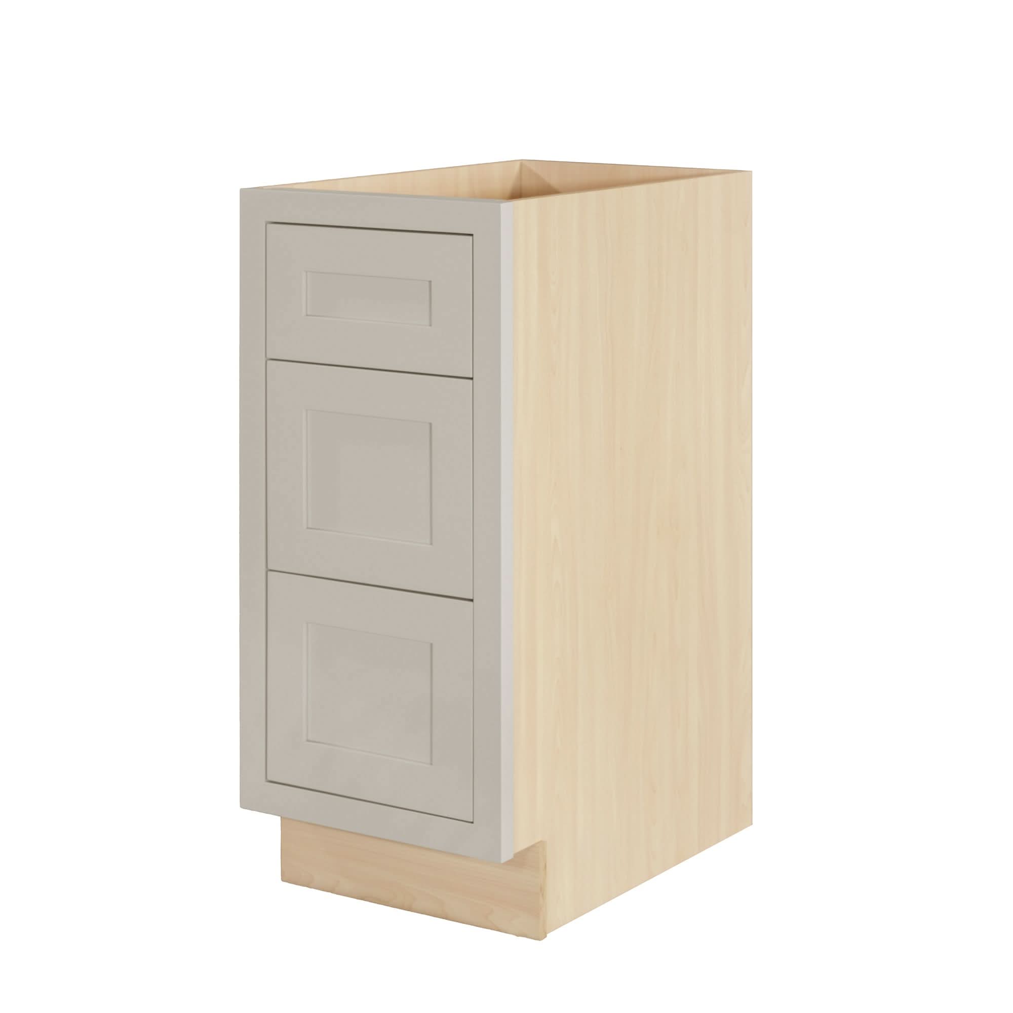 Tuscan Gray Shaker Inset Drawer Base Cabinet - 12