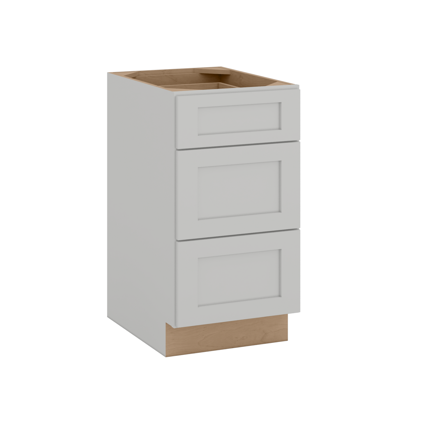 12", 15", 18", 21", 24", 30" & 36" Three Drawer Base Cabinet | RTA Unassembled | Northpoint Polar White Full Overlay