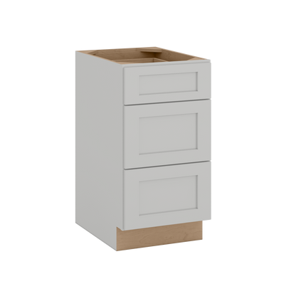12", 15", 18", 21", 24", 30" & 36" Three Drawer Base Cabinet | RTA Unassembled | Northpoint Polar White Full Overlay