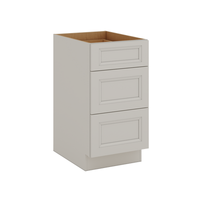 27LGDS Laguna Gray Double Shaker 3 Drawer Base Cabinet 12", 15", 18", 21", 24", 30", 33" & 36" Wide