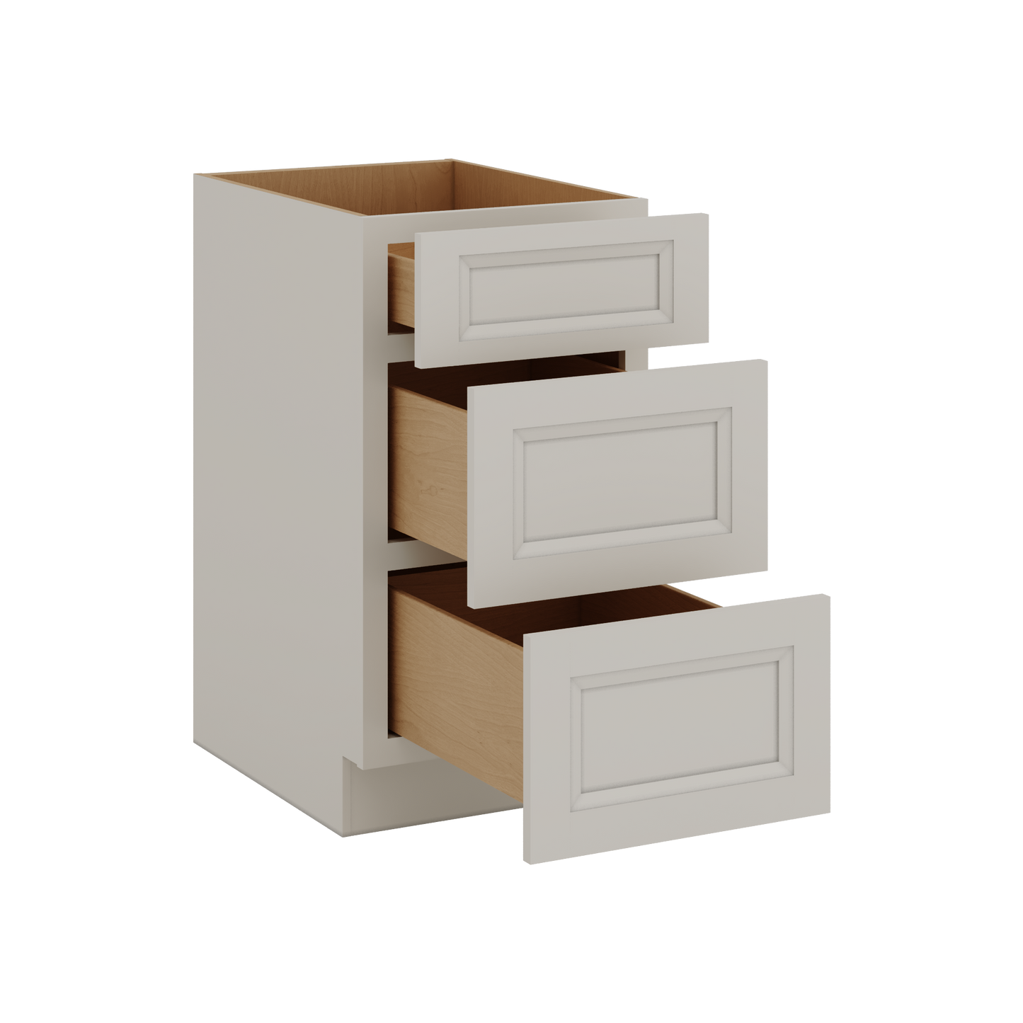 27LGDS Laguna Gray Double Shaker 3 Drawer Base Cabinet 12", 15", 18", 21", 24", 30", 33" & 36" Wide