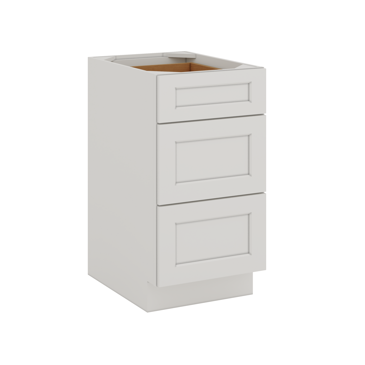 DB18 Ice White Shaker 3 Drawer Base Kitchen Cabinet
