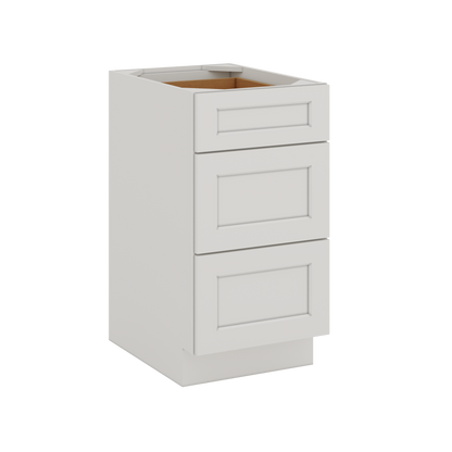 DB18 Ice White Shaker 3 Drawer Base Kitchen Cabinet