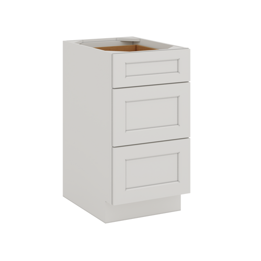 DB18 Ice White Shaker 3 Drawer Base Kitchen Cabinet
