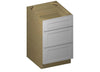 White Shaker 1/2" Overlay 3 Drawer Base Cabinet 12", 15", 18", 21", 24", 30" - RTA Wholesalers