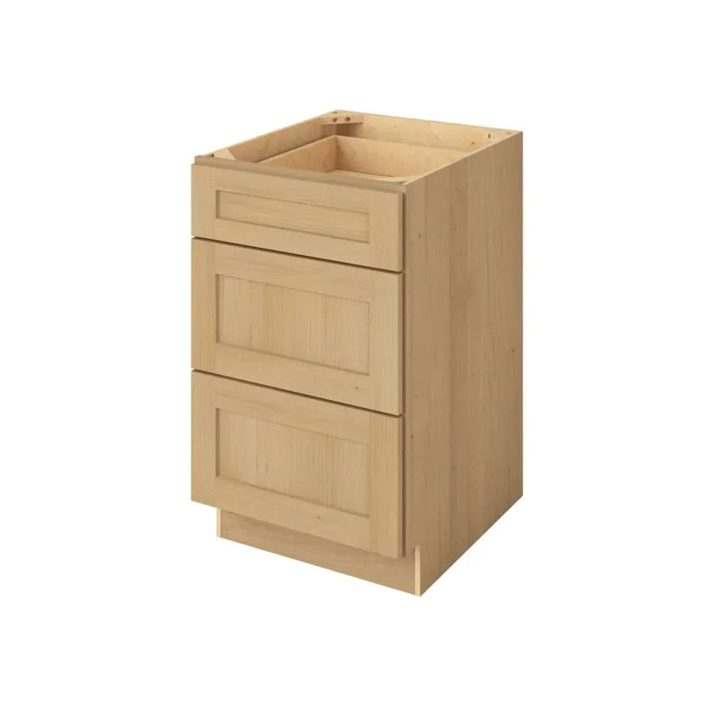 2 Drawer Base Cabinet 30" & 36" Wide Sandstone Birch Shaker 1-1/4" Overlay
