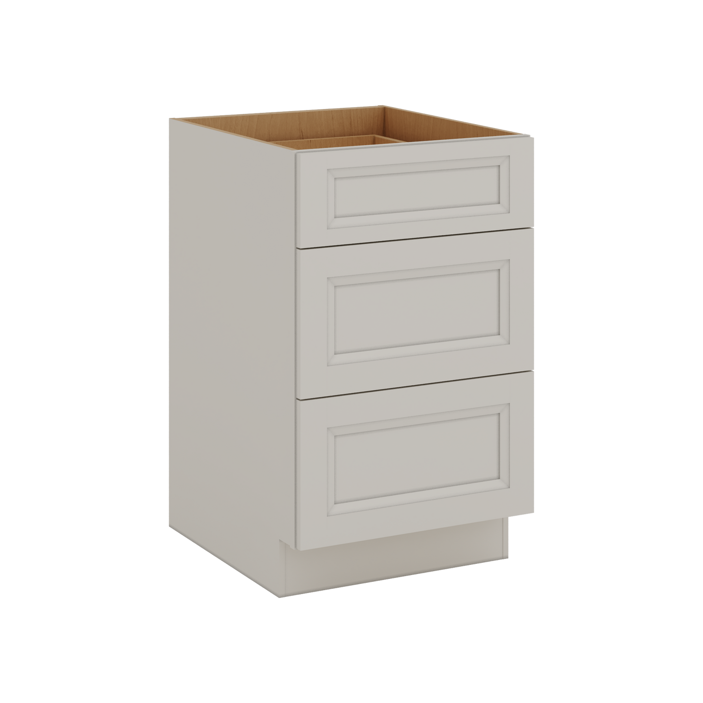 27LGDS Laguna Gray Double Shaker 3 Drawer Base Cabinet 12", 15", 18", 21", 24", 30", 33" & 36" Wide
