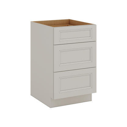 27LGDS Laguna Gray Double Shaker 3 Drawer Base Cabinet 12", 15", 18", 21", 24", 30", 33" & 36" Wide
