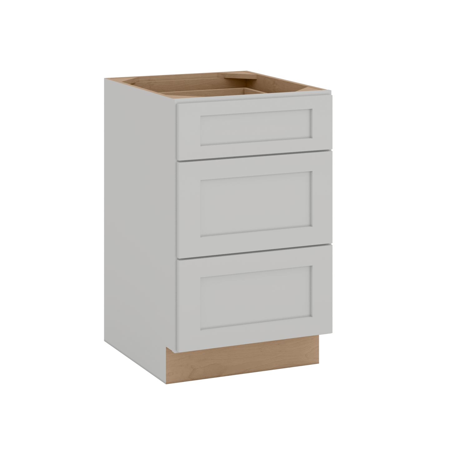 12", 15", 18", 21", 24", 30" & 36" Three Drawer Base Cabinet | RTA Unassembled | Northpoint Polar White Full Overlay